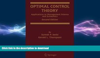 EBOOK ONLINE Optimal Control Theory: Applications to Management Science and Economics READ NOW PDF