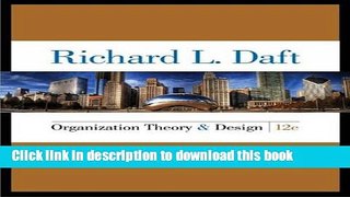 Ebook Organization Theory and Design Full Online