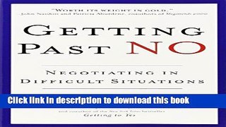 Books Getting Past No: Negotiating in Difficult Situations Full Online