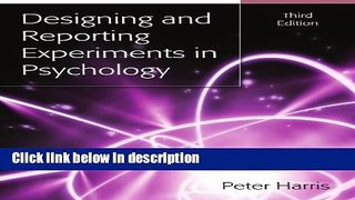 Ebook Designing and Reporting Experiments in Psychology Full Online