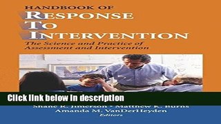 Books Handbook of Response to Intervention: The Science and Practice of Assessment and