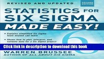 Ebook Statistics for Six Sigma Made Easy! Revised and Expanded Second Edition Full Online
