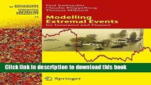 Ebook Modelling Extremal Events: for Insurance and Finance Free Online
