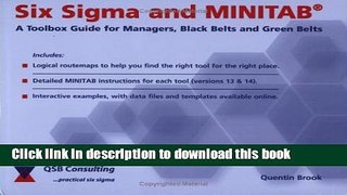 Books Six Sigma and Minitab: A Tool Box Guide for Managers, Black Belts and Green Belts Free Online