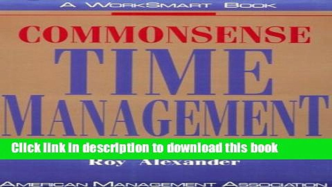 Download  Commonsense Time Management (Worksmart Series)  {Free Books|Online