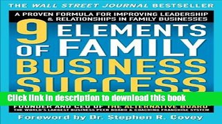 Ebook 9 Elements of Family Business Success: A Proven Formula for Improving Leadership