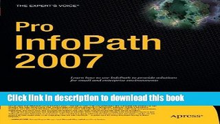 Books Pro InfoPath 2007 (Expert s Voice) Full Online