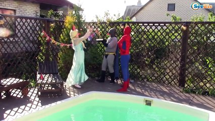 Spiderman & Batman w/ Frozen Elsa vs Joker Fun Superheroes in real life Compilation Movie