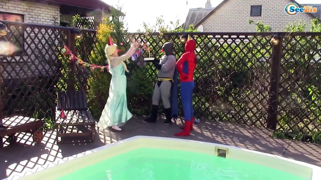 Spiderman & Batman w/ Frozen Elsa vs Joker Fun Superheroes in real life Compilation Movie