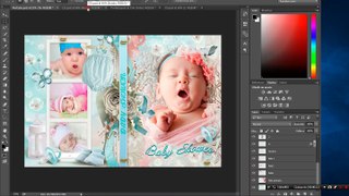 Plantilla editable para Baby Shower Photoshop Portada + DVD