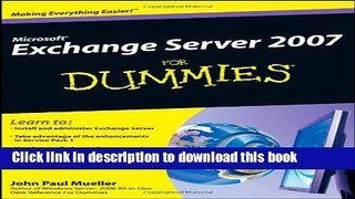 Ebook Microsoft Exchange Server 2007 For Dummies Full Online