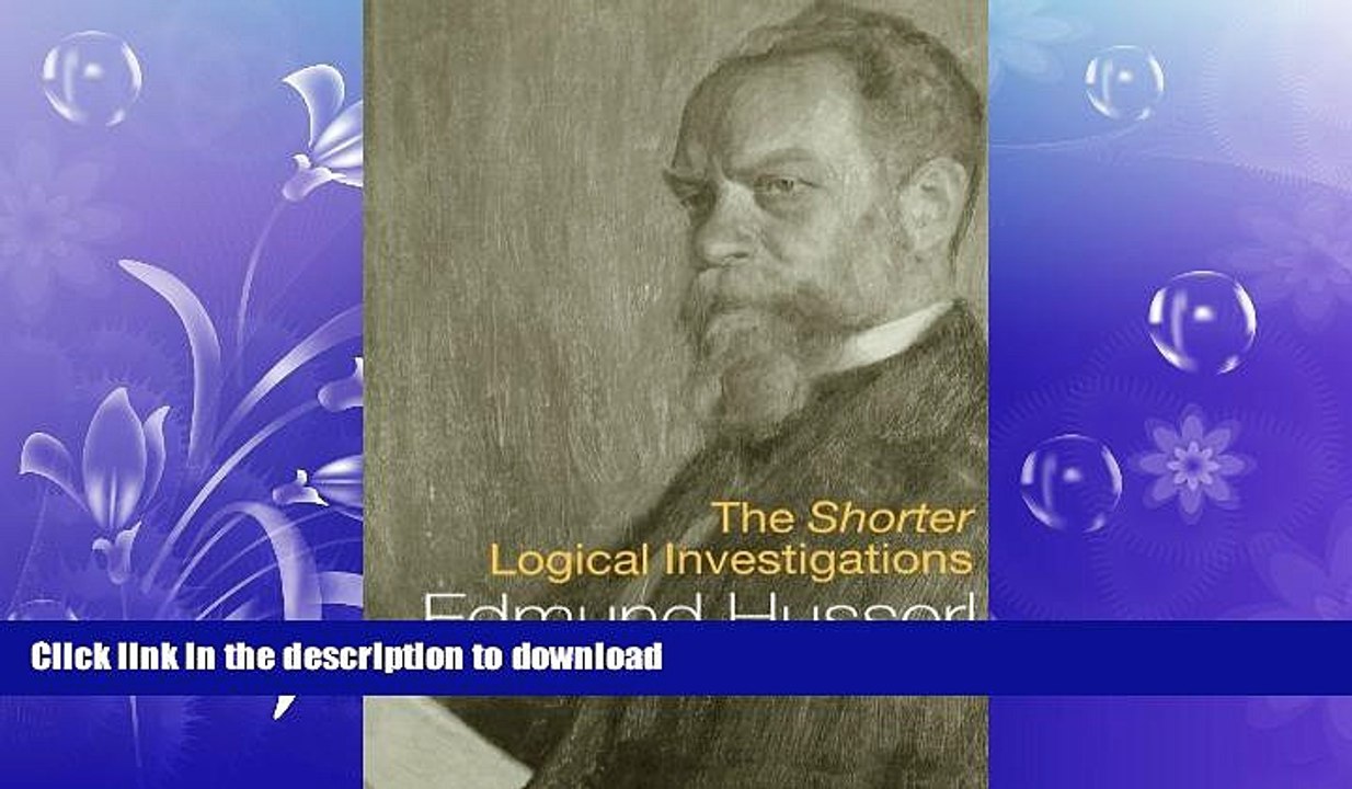 Free [PDF] Downlaod  The Shorter Logical Investigations (International Library of Philosophy)