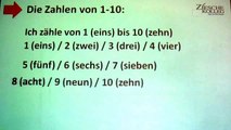 Deutsch lernen online A1 - Zahlen von 1 bis 10