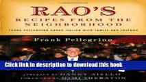 Books Rao s Recipes from the Neighborhood: Frank Pellegrino Cooks Italian with Family and Friends