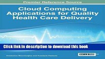 Books Cloud Computing Applications for Quality Health Care Delivery (Advances in Healthcare
