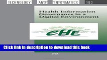 Books Health Information Governance in a Digital Environment (Studies in Health Technology and