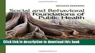 Books Social and Behavioral Foundations of Public Health Free Online