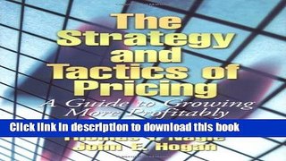 Books The Strategy and Tactics of Pricing: A Guide to Growing More Profitably (4th Edition) Free