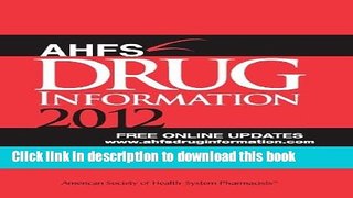 Ebook AHFS Drug Information 2012 Full Download