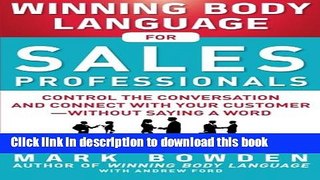 Books Winning Body Language for Sales Professionals:   Control the Conversation and Connect with