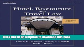 Books Hotel, Restaurant, and Travel Law Free Download