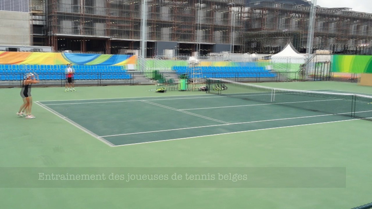 Entrainement des joueuses de tennis belges