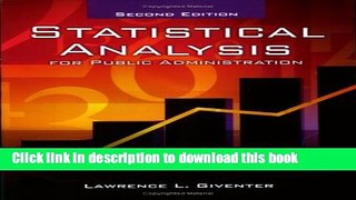 Books Statistical Analysis For Public Administration Free Online