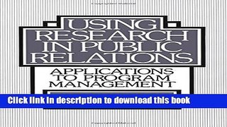 Ebook Using Research in Public Relations: Applications to Program Management Full Online