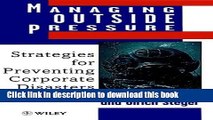 PDF  Managing Outside Pressure: Strategies for Preventing Corporate Disasters  Free Books