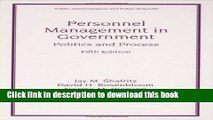 Books Personnel Management in Government: Fifth Edition, Politics and Process (Public