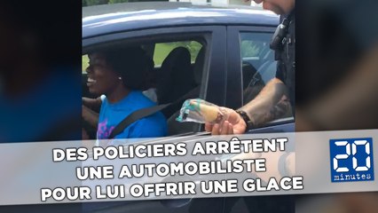 Des policiers arrêtent une automobiliste pour lui offrir une glace