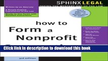 Books How to Form a Nonprofit Corporation (Complete Nonprofit Corporation Kit) Free Online