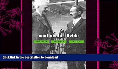 READ book  Continental Divide: Heidegger, Cassirer, Davos  FREE BOOOK ONLINE