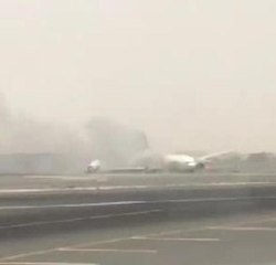 Uçağın yanma anı kamerada