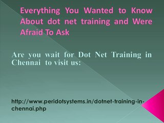 Everything You Wanted to Know About dot net