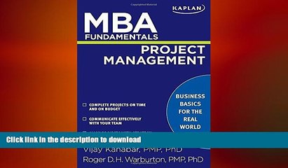 Descargar video: DOWNLOAD MBA Fundamentals Project Management (Kaplan MBA Fundamentals) READ NOW PDF ONLINE