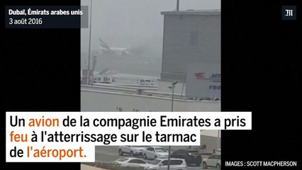 Un avion prend feu à l'aéroport de Dubaï