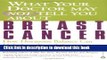 Books What Your Doctor May Not Tell You About(TM): Breast Cancer: How Hormone Balance Can Help