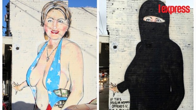 Un dessin d'Hillary Clinton en bikini jugé offensant , l'artiste lui fait porter un niqab