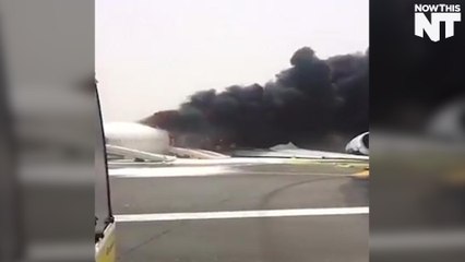 300 People Escape From Burning Plane