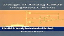 Download  Design of Analog CMOS Integrated Circuits  Online