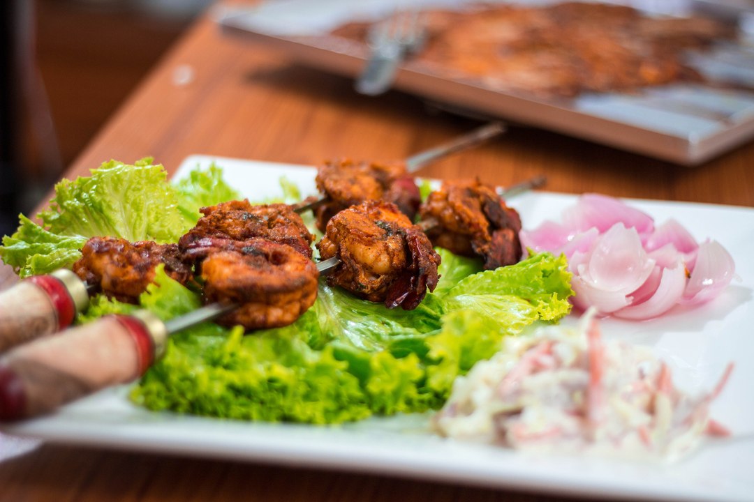 Tandoori Prawn Skewers & KFC Colslaw By Sharmilazkitchen