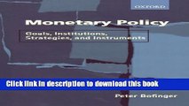 [Read PDF] Monetary Policy: Goals, Institutions, Strategies, and Instruments Ebook Online