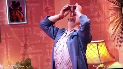 America's got talent: Man gets shot with flaming arrow!