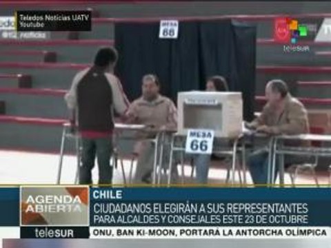 Chilenos eligen a representantes para comicios locales de octubre