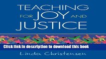 PDF  Teaching for Joy and Justice: Re-Imagining the Language Arts Classroom  {Free Books|Online
