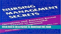 Books Nursing Management Secrets, 1e Full Online