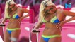 Zara Holland struggles to fit into bikini