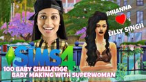 WOOHOO WITH SUPERWOMAN LILLY SINGH|100 BABY CHALLENGE CELEBRITY EDITION #16 THE SIMS 4 DINE OUT