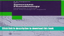 Books Sunscreen Photobiology: Molecular, Cellular and Physiological Aspects (Biotechnology